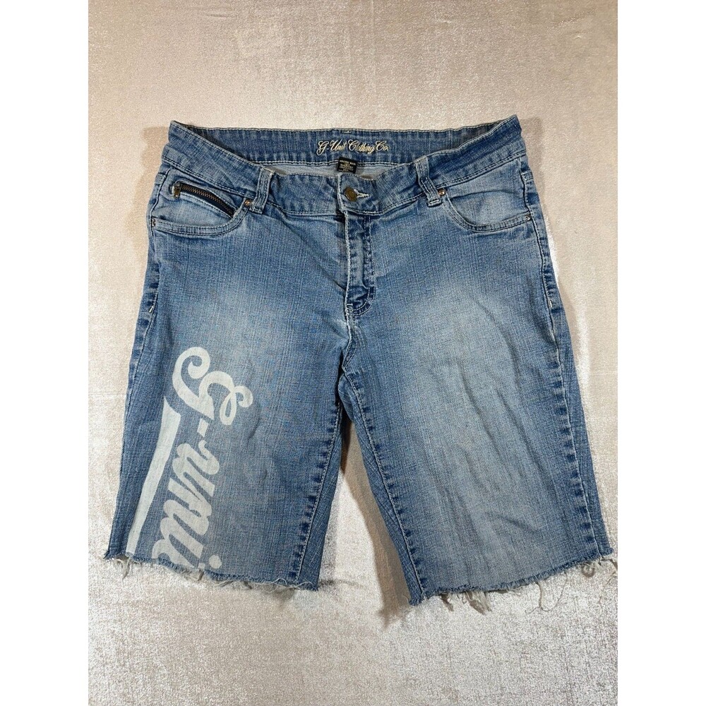 G-Unit Y2K Denim Jean Shorts Women’s/Junior's 13 Light Wash Raw Hem Hip Hop